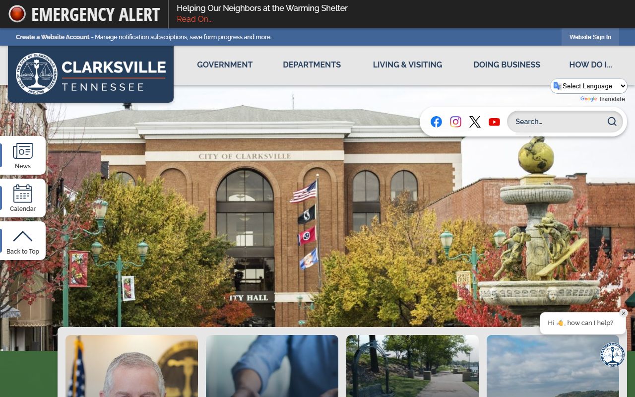 Clarksville city government portal for Clarksville bankruptcy records research