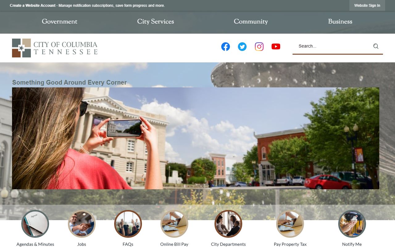 Columbia city government portal for local records related to Columbia bankruptcy cases
