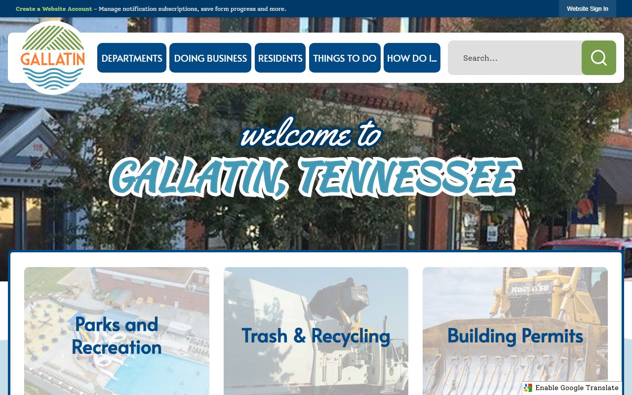 Gallatin city government portal for Gallatin bankruptcy records research