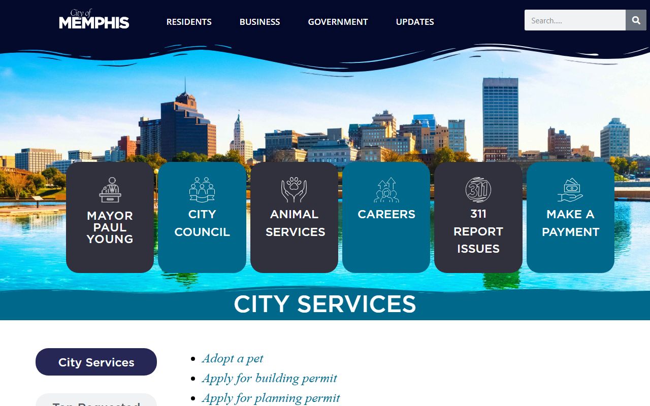 Memphis city government website portal for Memphis bankruptcy records research