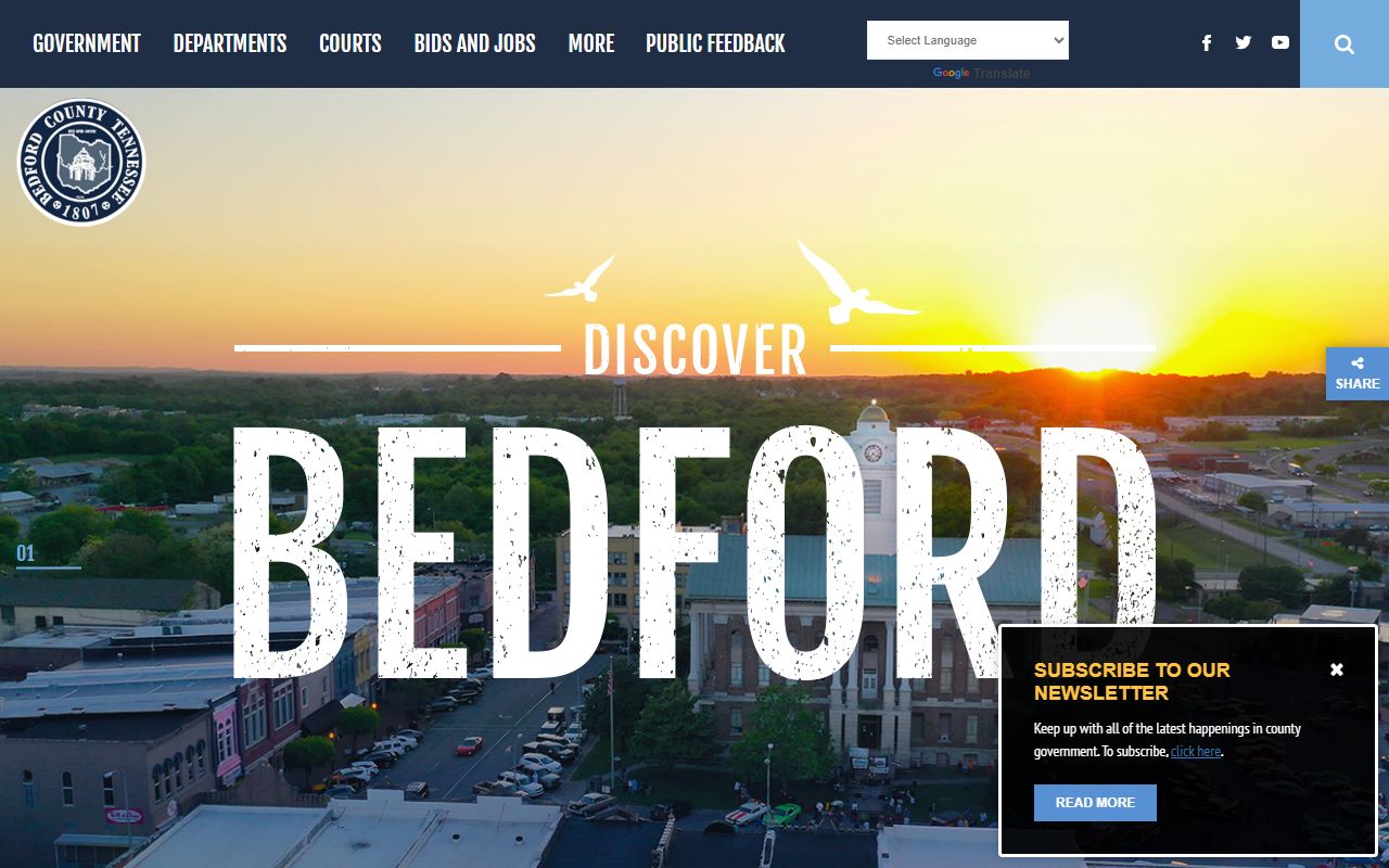 Bedford County government website portal for public records and bankruptcy-related resources