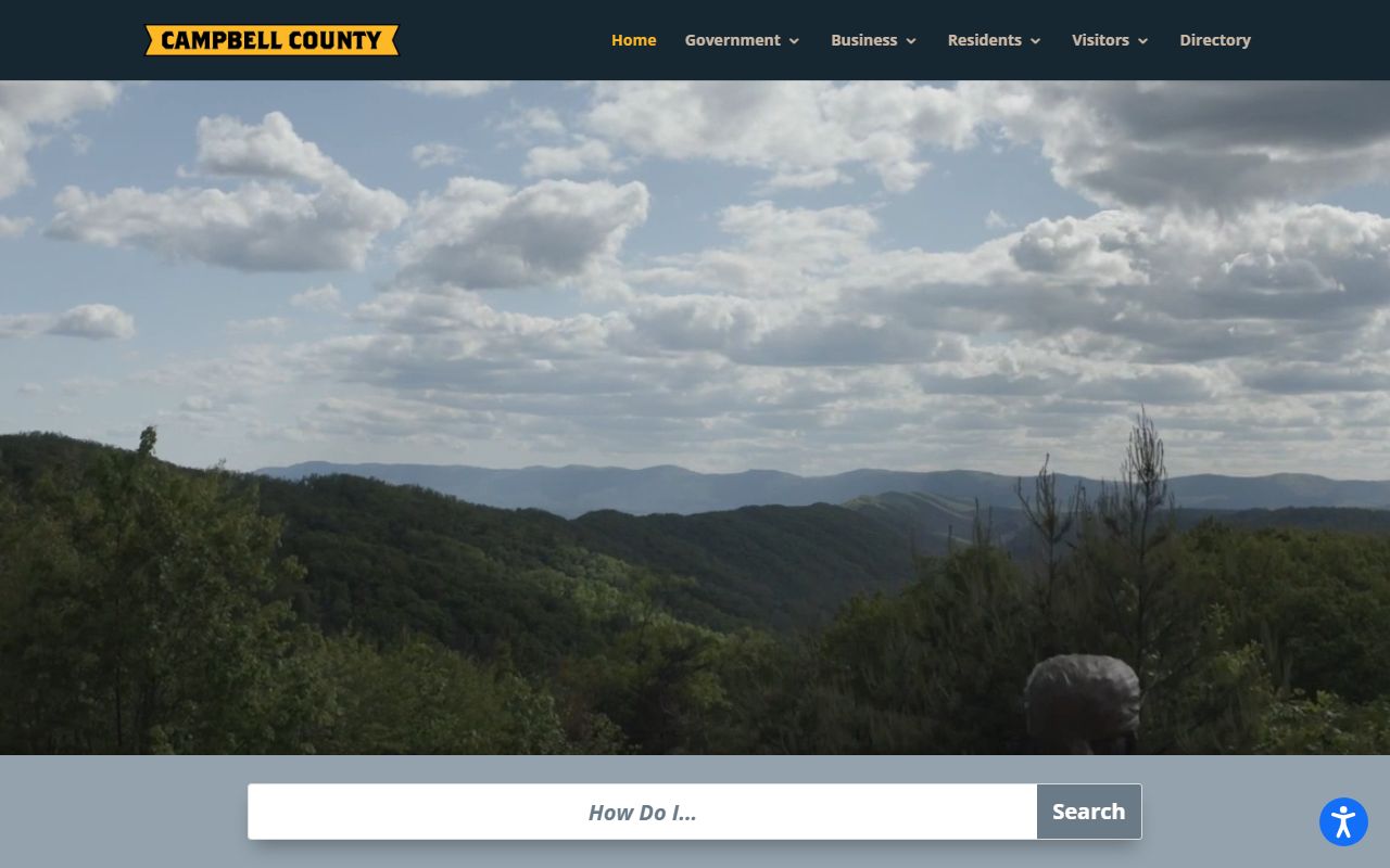 Campbell County government website showing county office directory and public records resources