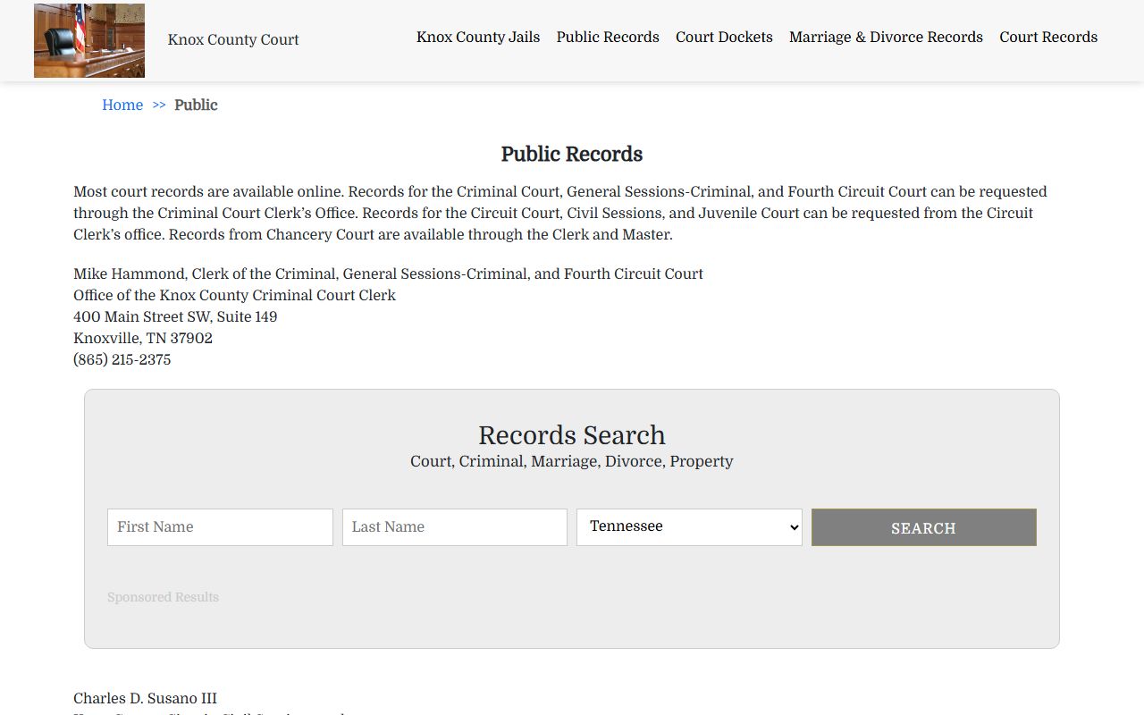 Knox County court public records portal for comprehensive records access