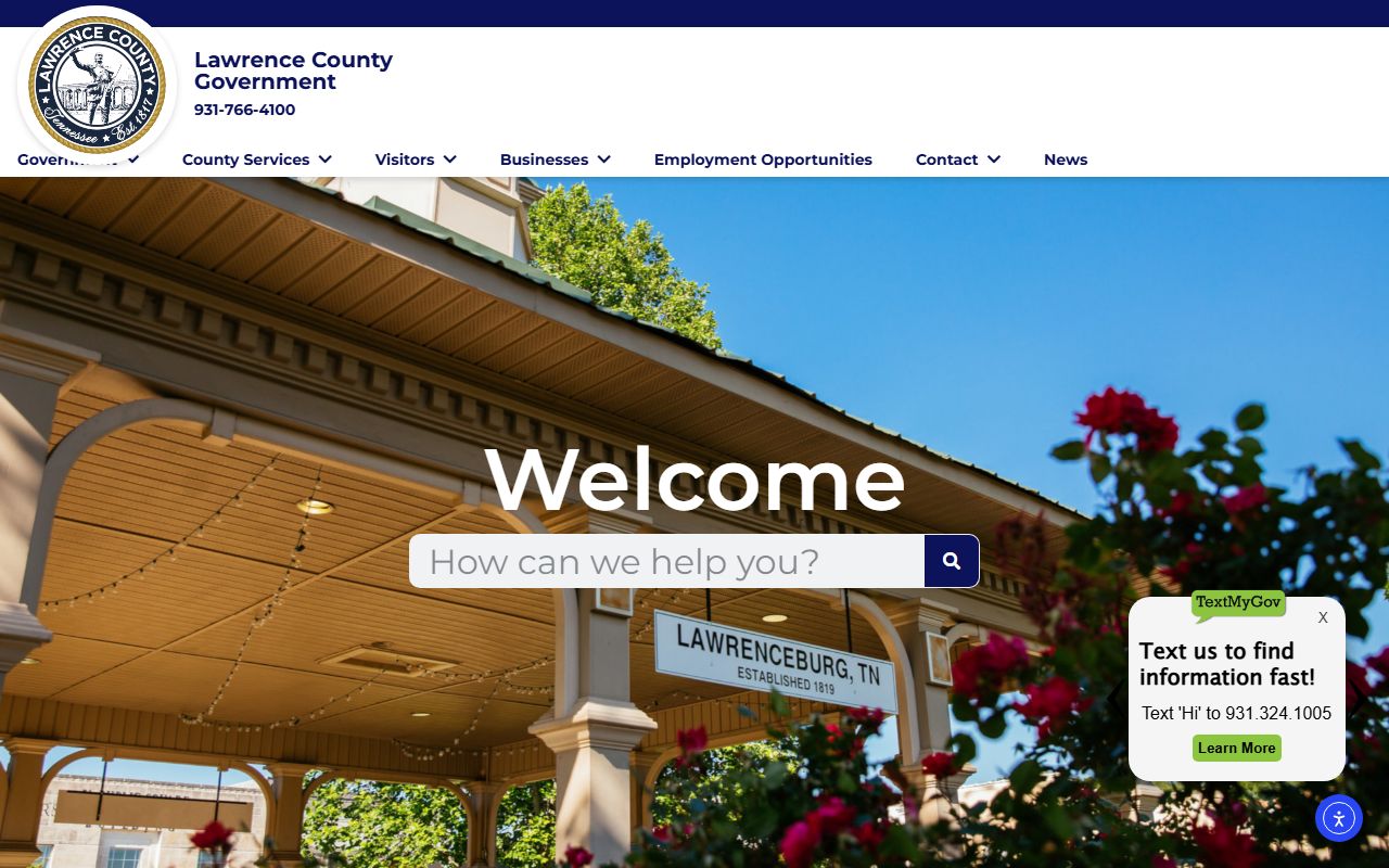 Lawrence County government portal for local court and bankruptcy records resources