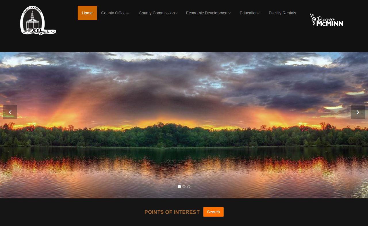 McMinn County government website with county office contacts relevant to state court and bankruptcy record research