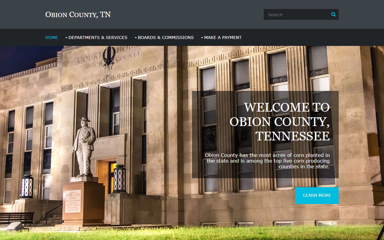 Obion County government portal for local court and county records