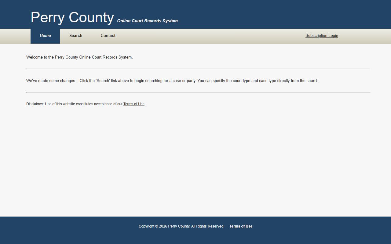 Perry County state court records portal for civil and criminal case searches