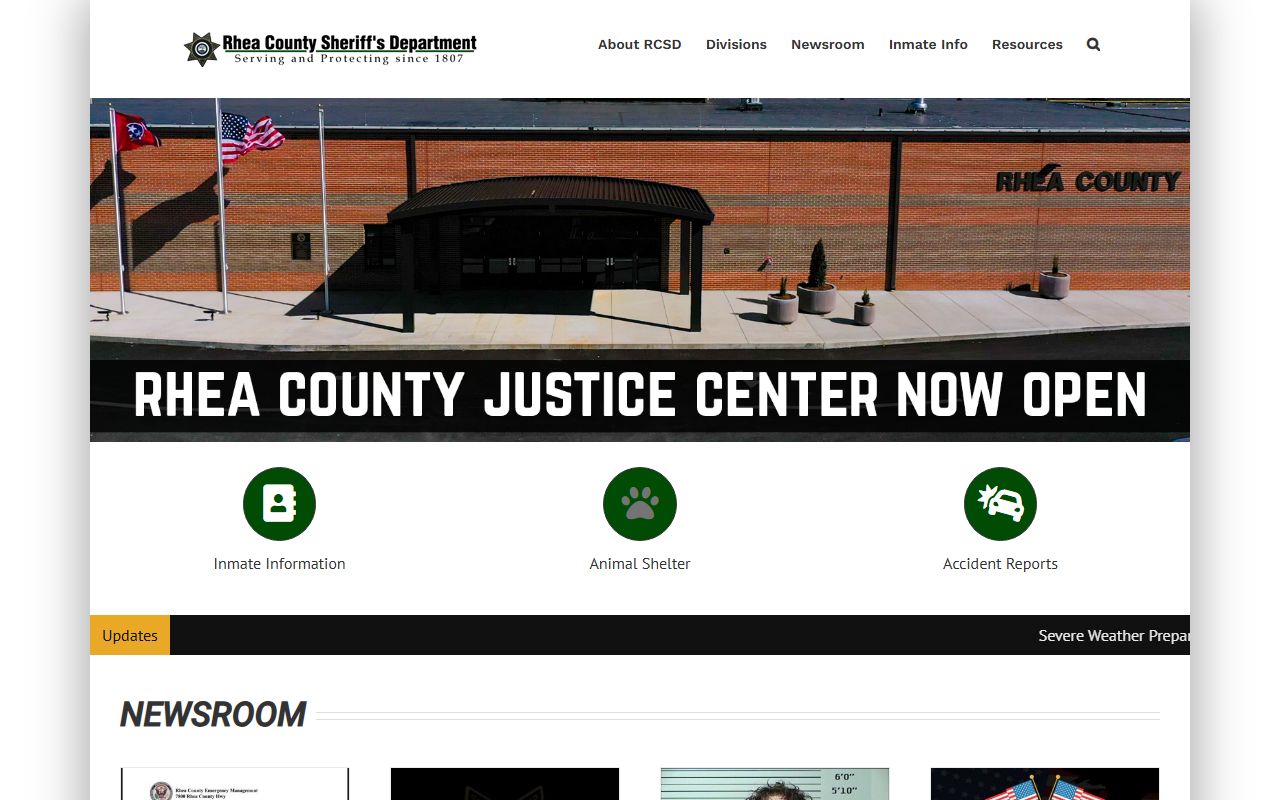 Rhea County government portal listing local court and clerk offices