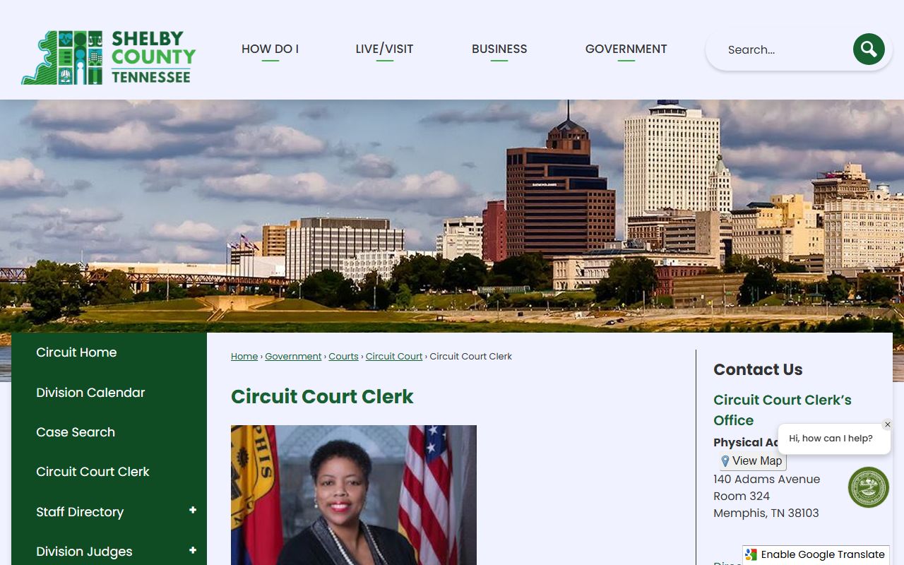 Shelby County Circuit Court Clerk official website for records and filing information