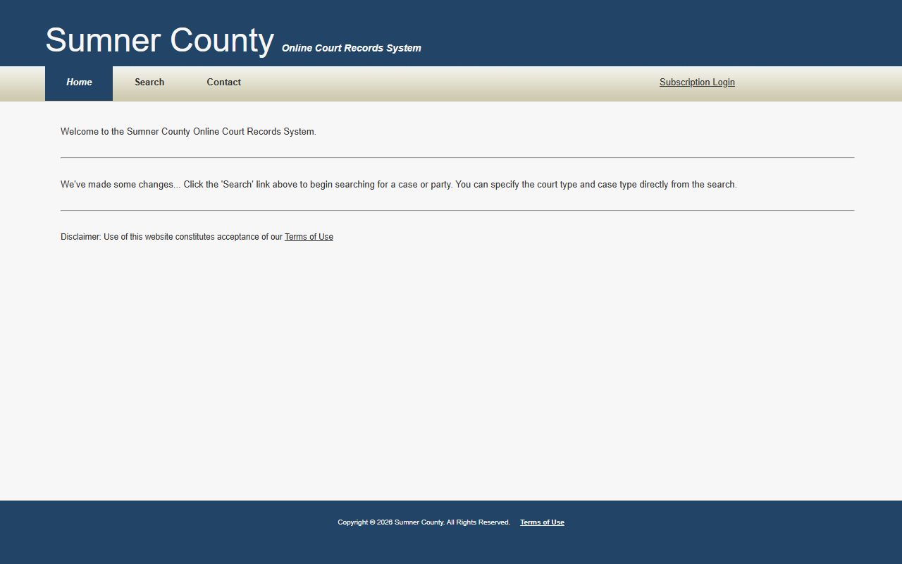 Sumner County online court records portal