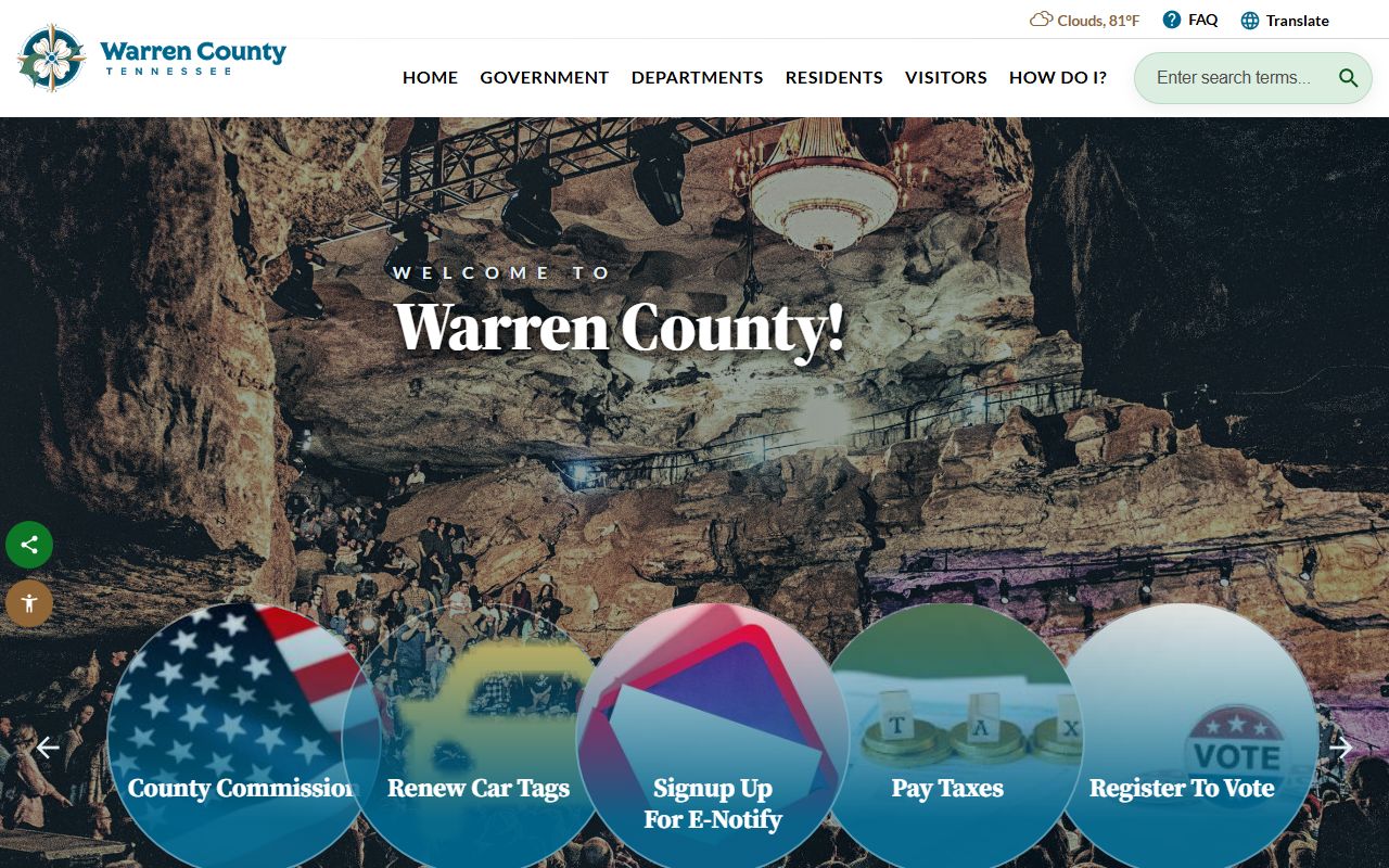Warren County government portal for local court and clerk information