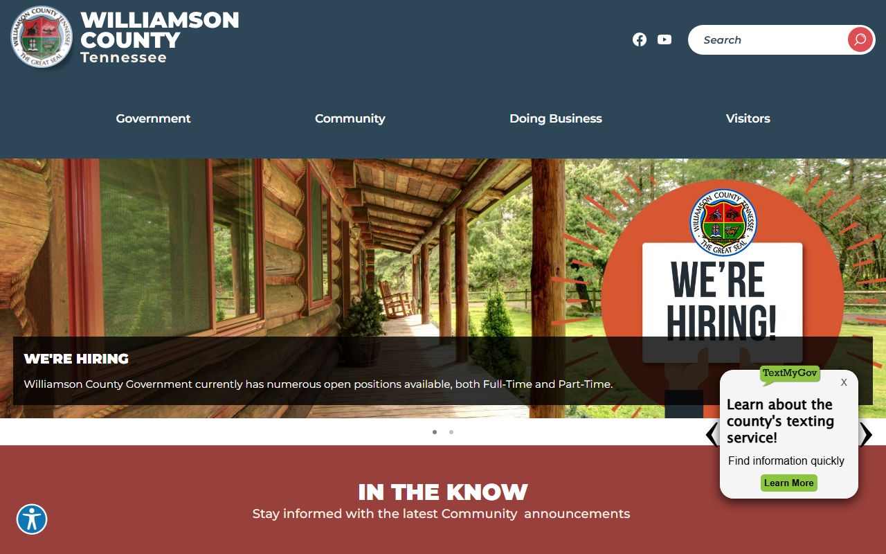 Williamson County Tennessee government portal for bankruptcy records